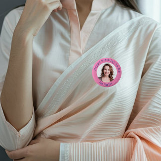 Badge Rond 2,50 Cm Photo d'anniversaire personnalisée, votre insigne