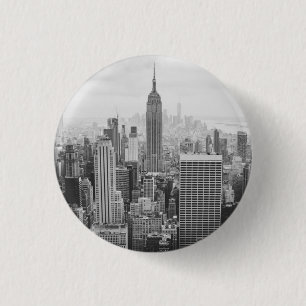 Badge Rond 2,50 Cm Photo en noir et blanc de New York City