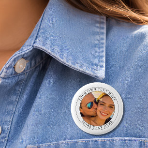 Badge Rond 2,50 Cm Photo et texte personnalisés