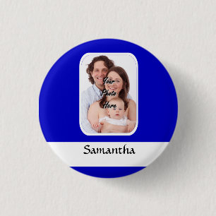 Badge Rond 2,50 Cm Photo faite sur commande bleue et blanche