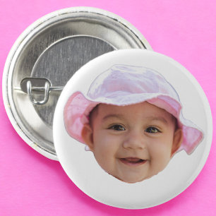 Badge Rond 2,50 Cm Photo personnalisé de bébé, visage de bébé photo