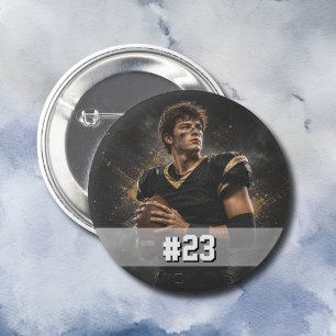 Badge Rond 2,50 Cm Photo personnalisé de footballeur et numéro
