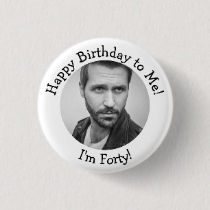 Badge Rond 2,50 Cm Photo personnalisée 40e anniversaire