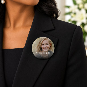 Badge Rond 2,50 Cm Photo personnalisée à jamais dans nos cœurs Funéra