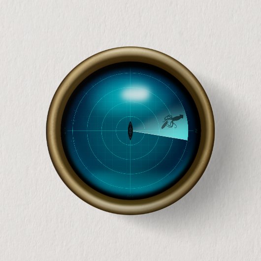 Badge Rond 2,50 Cm Photo sonar d'un Kraken Nautical Steampunk (Devant)