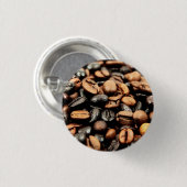 Badge Rond 2,50 Cm Photographie de grains de café (Devant & derrière)