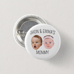 Badge Rond 2,50 Cm Photos personnalisées Enfants, cadeau de la fête d