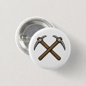 Badge Rond 2,50 Cm pickaxes de l'extraction croisée (Devant & derrière)
