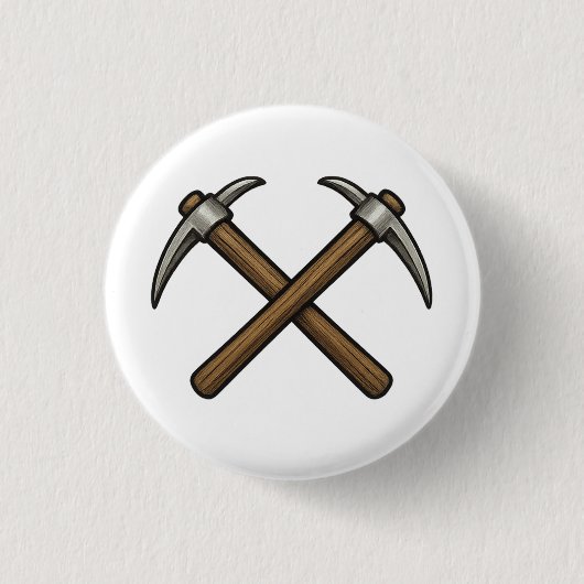 Badge Rond 2,50 Cm pickaxes de l'extraction croisée (Devant)