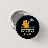 Badge Rond 2,50 Cm Pickleball Chick drôle Retraite Hommes retraités F (Devant & derrière)