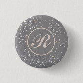 Badge Rond 2,50 Cm Pierre de Terrazzo Gris (Devant)