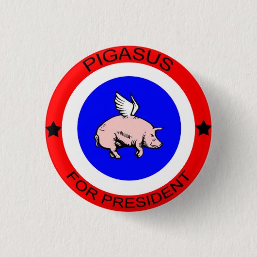 Badge Rond 2,50 Cm Pigasus pour le Président Button (Devant)
