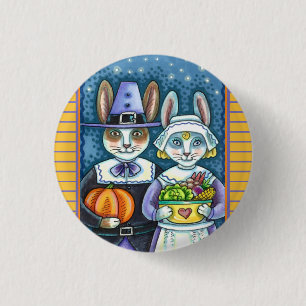 BADGE ROND 2,50 CM PILGRIM RABBITS, GRÂCE À LA RÉCOLTE DE HARE, MORT