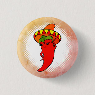 Badge Rond 2,50 Cm Piment Rouge Chaud Diva Style Kawaii Impression Me