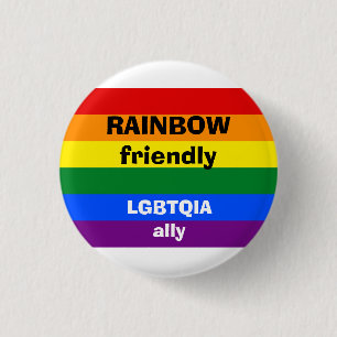 Badge Rond 2,50 Cm Pin amical d'allié de l'arc-en-ciel LGBTQIA