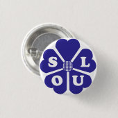 Badge Rond 2,50 Cm Pin bleu de fleur d'âme (Devant & derrière)