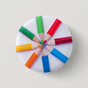 Badge Rond 2,50 Cm Pin coloré de crayon