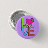 Badge Rond 2,50 Cm Pin d'Amour-Coeur (Devant & derrière)