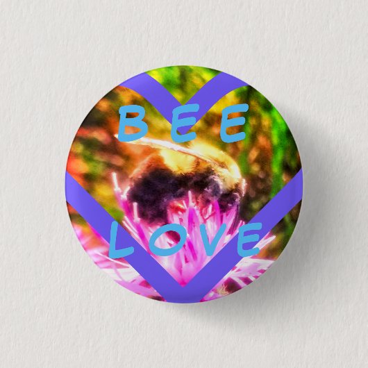 BADGE ROND 2,50 CM PIN D'AMOUR D'ABEILLE PETIT (Devant)