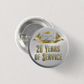 Badge Rond 2,50 Cm Pin de 20 ans (Devant & derrière)