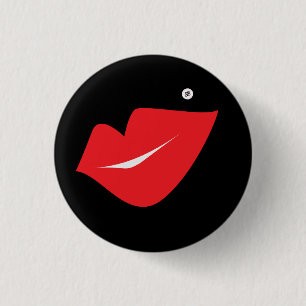 Badge Rond 2,50 Cm Pin de bouton de lèvres rouges de signature de SB
