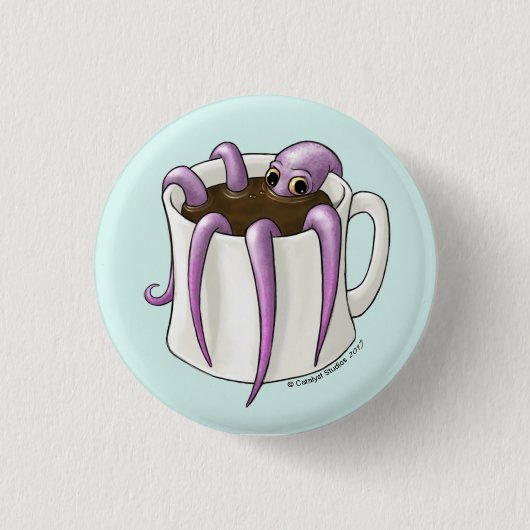 Badge Rond 2,50 Cm Pin de Coffeepus (Devant)