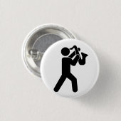 Badge Rond 2,50 Cm Pin de joueur de saxophone (Devant & derrière)