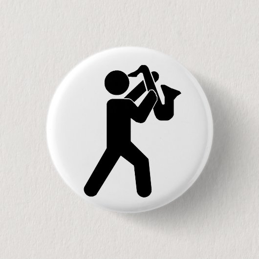 Badge Rond 2,50 Cm Pin de joueur de saxophone (Devant)