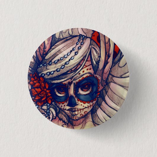 Badge Rond 2,50 Cm Pin de lapin de SugarSkull (Devant)