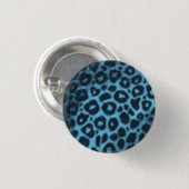 Badge Rond 2,50 Cm Pin de léopard de turquoise (Devant & derrière)