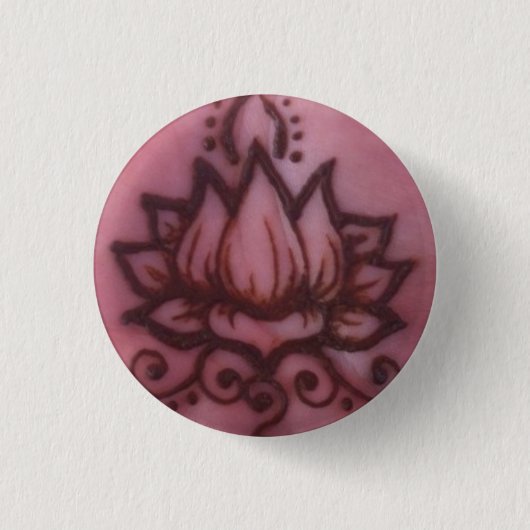 Badge Rond 2,50 Cm Pin de Lotus de main de henné (Devant)