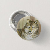 Badge Rond 2,50 Cm Pin de loup de bois de construction (Devant & derrière)