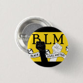 Badge Rond 2,50 Cm Pin de protestation BLM jaune et noir (Devant & derrière)
