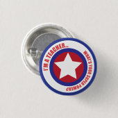 Badge Rond 2,50 Cm Pin de super héros de professeur (Devant & derrière)