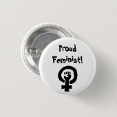 Badge Rond 2,50 Cm Pin fier de féministe (Devant & derrière)