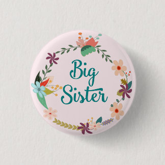 Badge Rond 2,50 Cm Pin floral de guirlande de grande soeur