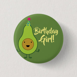 Badge Rond 2,50 Cm Pin mignon de bouton de fille d'anniversaire