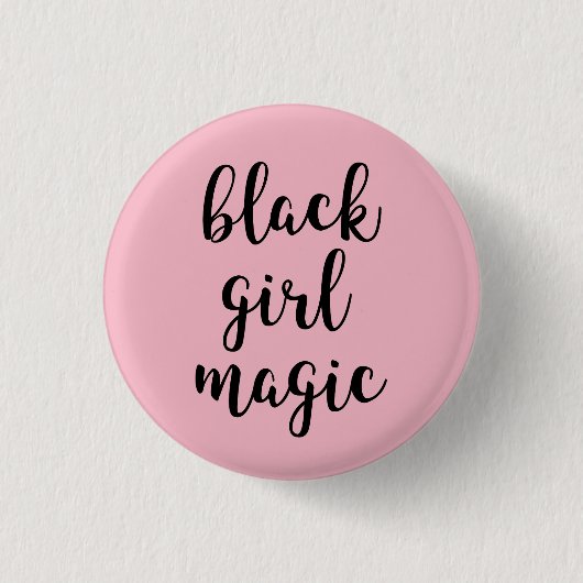 Badge Rond 2,50 Cm Pin noir de magie de fille (Devant)