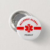Badge Rond 2,50 Cm Pin personnalisable d'alerte d'allergie (Devant & derrière)