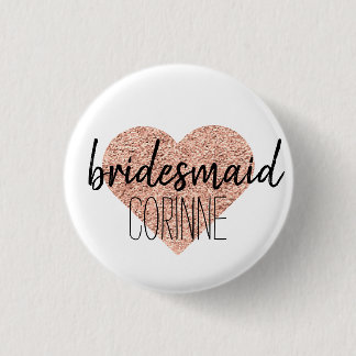 Badge Rond 2,50 Cm Pin rose mignon de bouton de demoiselle d'honneur