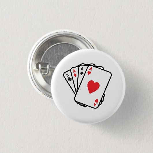 Badge Rond 2,50 Cm Pin simple de logo d'as (Devant & derrière)