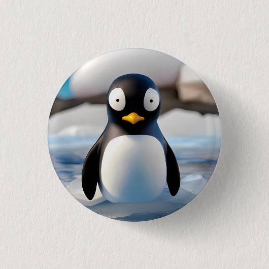 Badge Rond 2,50 Cm Pingouin (Devant)