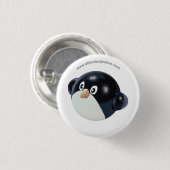 Badge Rond 2,50 Cm Pingouin d'adjectif d'objet (Devant & derrière)