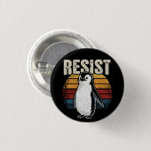 Badge Rond 2,50 Cm Pingouin drôle Résiste aux pingouins Cool Résiste (Devant & derrière)