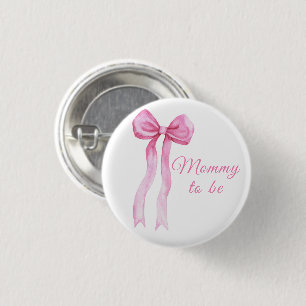 Badge Rond 2,50 Cm Pink a Bow Baby shower - maman sera
