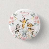 Pink Gold Floral Wild Jungle Safari Anniversaire f