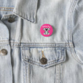 Badge Rond 2,50 Cm Pink Koala Bear Anniversaire (En situation)
