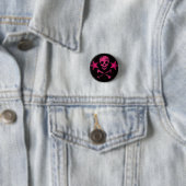 Badge Rond 2,50 Cm pink-skulls2 (En situation)