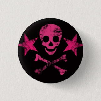 Badge Rond 2,50 Cm pink-skulls2