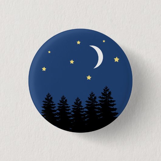 Badge Rond 2,50 Cm Pins de nuit esthétique paisible Étoiles Lune (Devant)